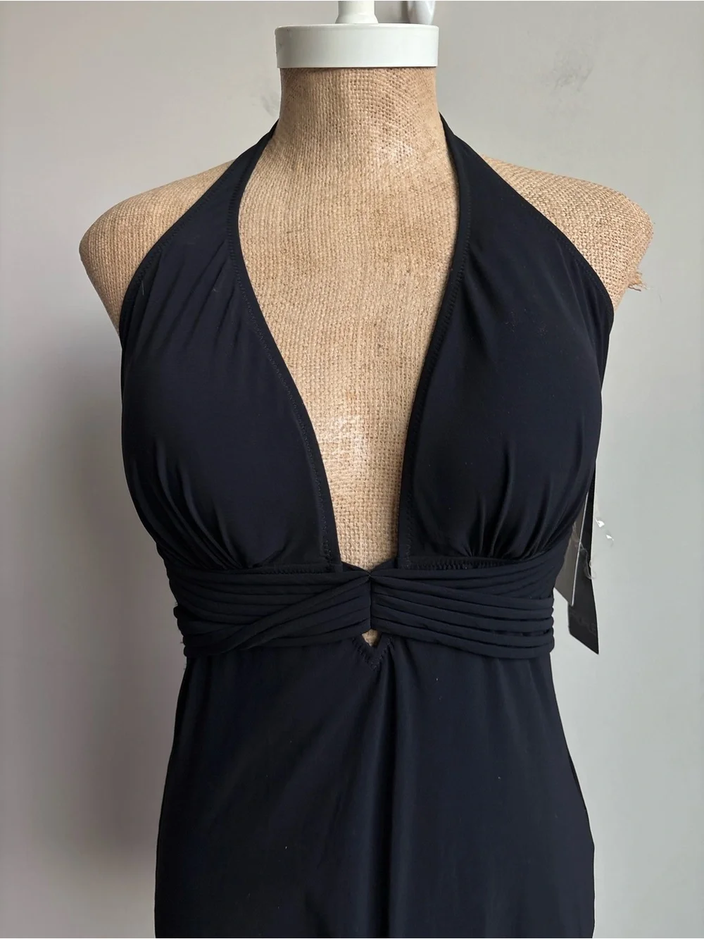 Profile By Gottex Tango Deep V Halter One Piece Swimsuit Size 14 NWT